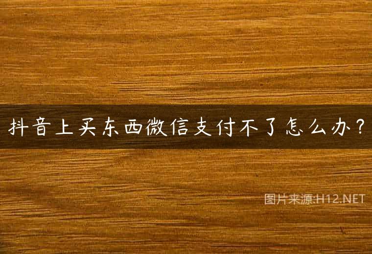 抖音上买东西微信支付不了怎么办？