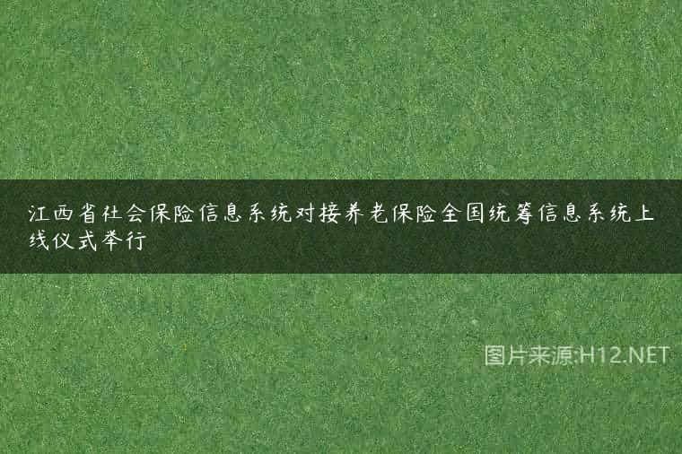 江西省社会保险信息系统对接养老保险全国统筹信息系统上线仪式举行