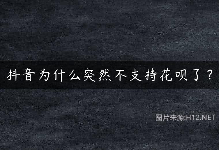 抖音为什么突然不支持花呗了？