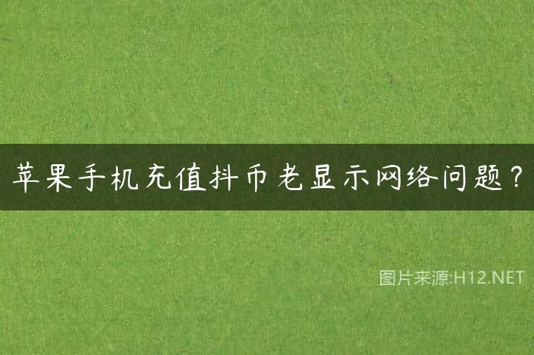 苹果手机充值抖币老显示网络问题？
