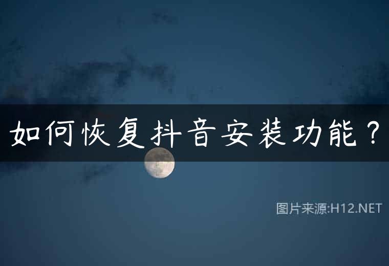 如何恢复抖音安装功能？