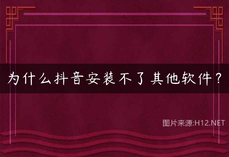 为什么抖音安装不了其他软件？
