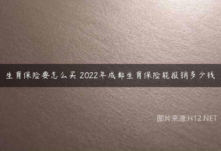 生育保险要怎么买 2022年成都生育保险能报销多少钱