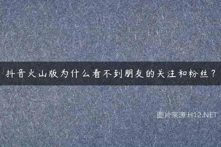 抖音火山版为什么看不到朋友的关注和粉丝？
