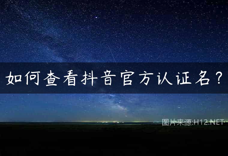 如何查看抖音官方认证名？