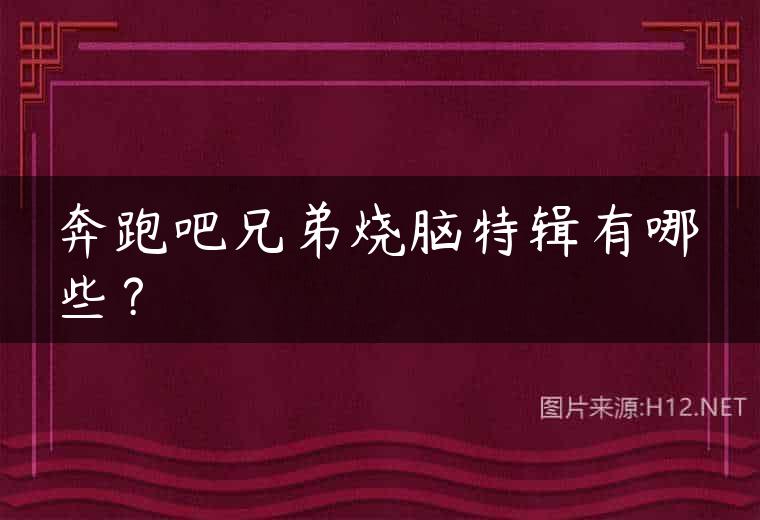 奔跑吧兄弟烧脑特辑有哪些？