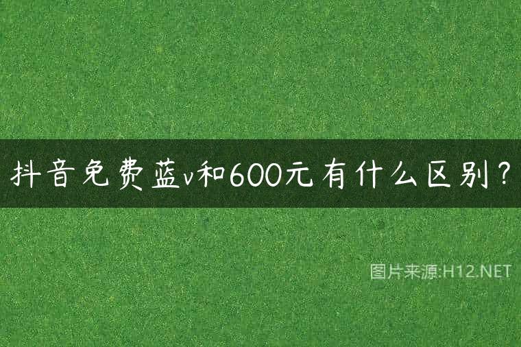 抖音免费蓝v和600元有什么区别？