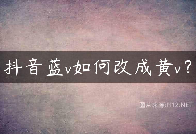 抖音蓝v如何改成黄v？