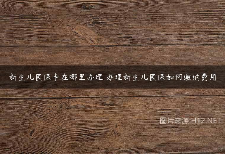 新生儿医保卡在哪里办理 办理新生儿医保如何缴纳费用