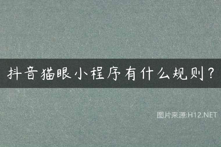 抖音猫眼小程序有什么规则？