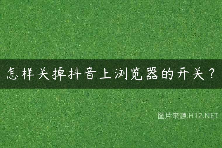 怎样关掉抖音上浏览器的开关？