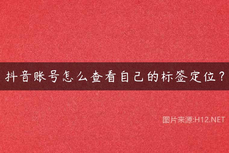 抖音账号怎么查看自己的标签定位？