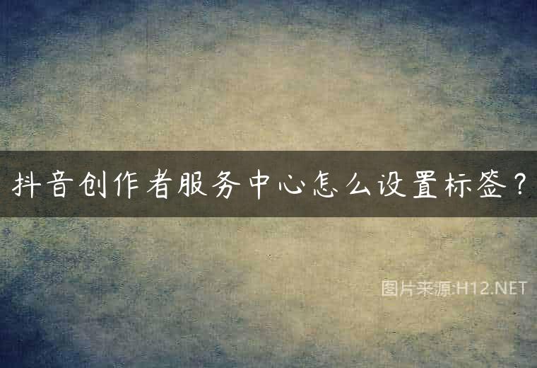 抖音创作者服务中心怎么设置标签？