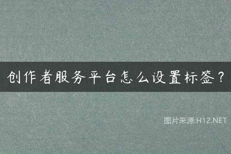创作者服务平台怎么设置标签？
