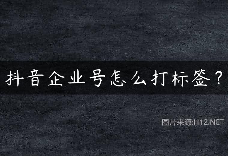 抖音企业号怎么打标签？