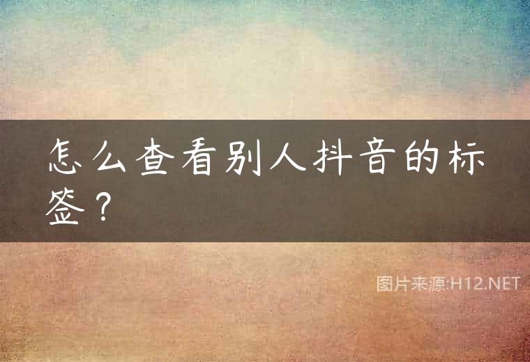 怎么查看别人抖音的标签？