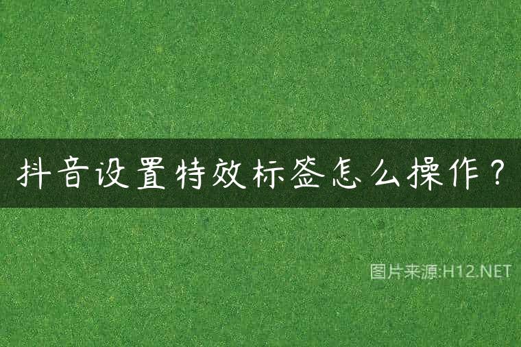 抖音设置特效标签怎么操作？