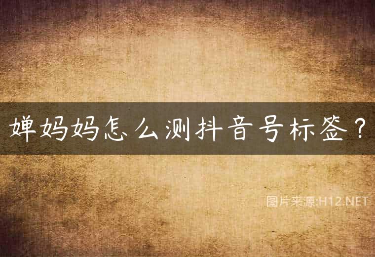 婵妈妈怎么测抖音号标签？