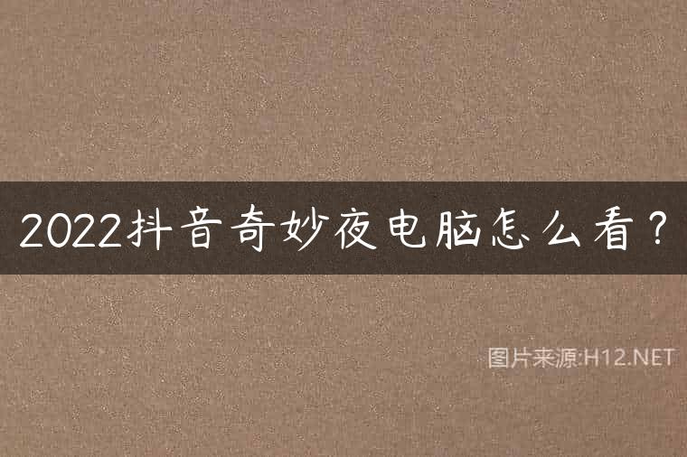 2022抖音奇妙夜电脑怎么看？