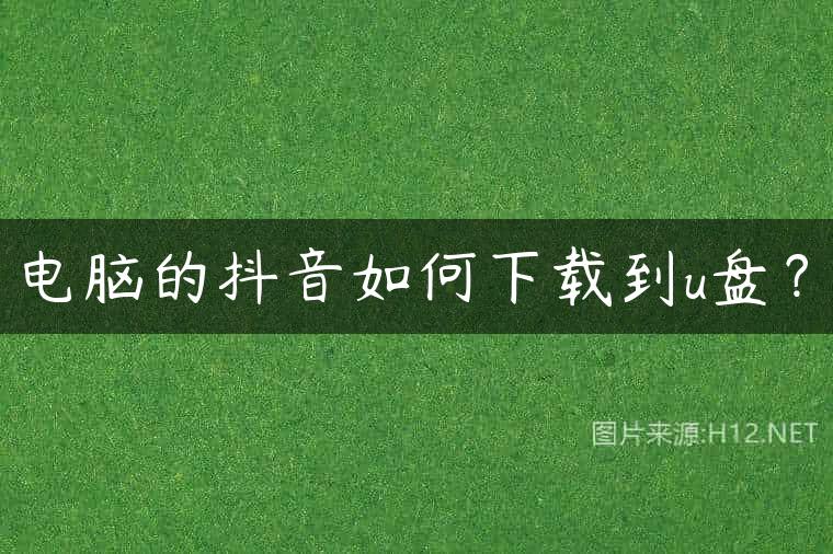 电脑的抖音如何下载到u盘？
