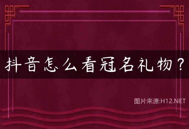 抖音怎么看冠名礼物？