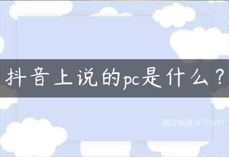 抖音上说的pc是什么？