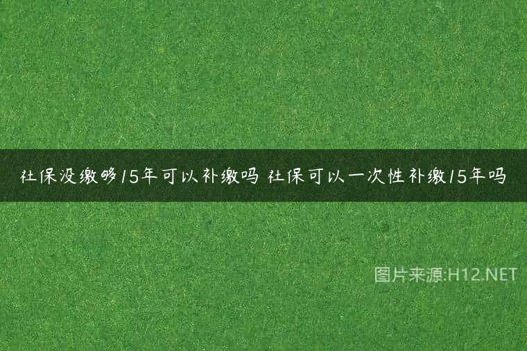 社保没缴够15年可以补缴吗 社保可以一次性补缴15年吗