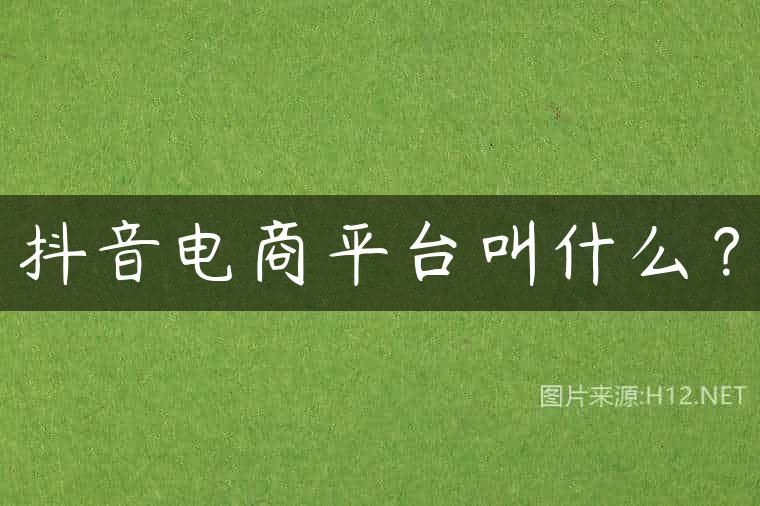 抖音电商平台叫什么？