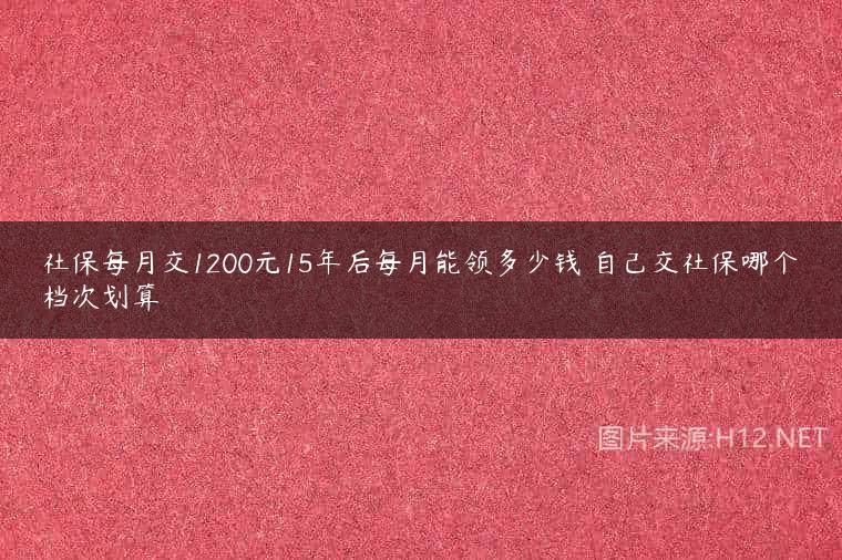 社保每月交1200元15年后每月能领多少钱 自己交社保哪个档次划算