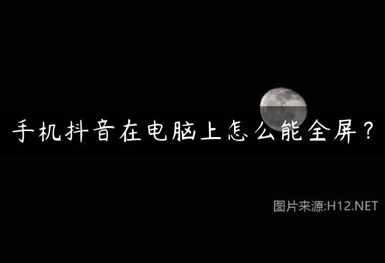 手机抖音在电脑上怎么能全屏？