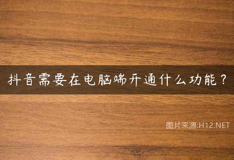 抖音需要在电脑端开通什么功能？