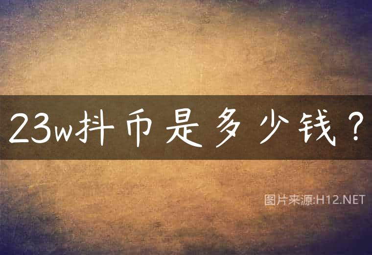 23w抖币是多少钱？