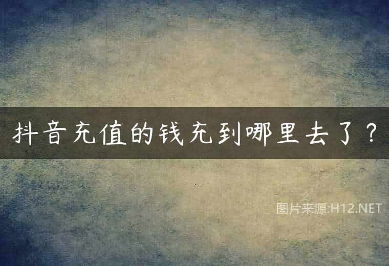 抖音充值的钱充到哪里去了？