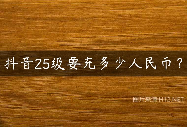 抖音25级要充多少人民币？
