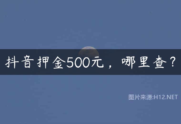 抖音押金500元，哪里查？