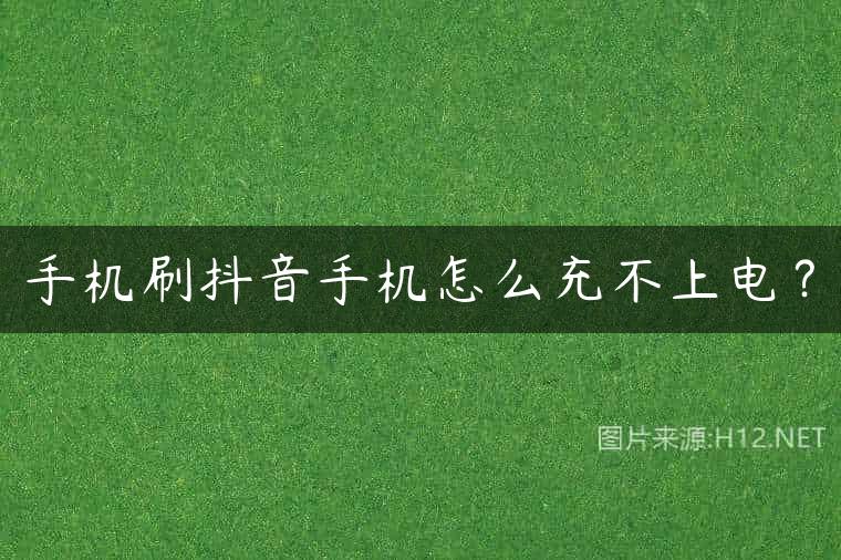 手机刷抖音手机怎么充不上电？