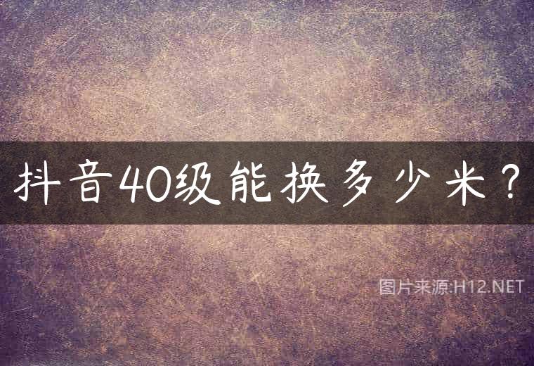 抖音40级能换多少米？
