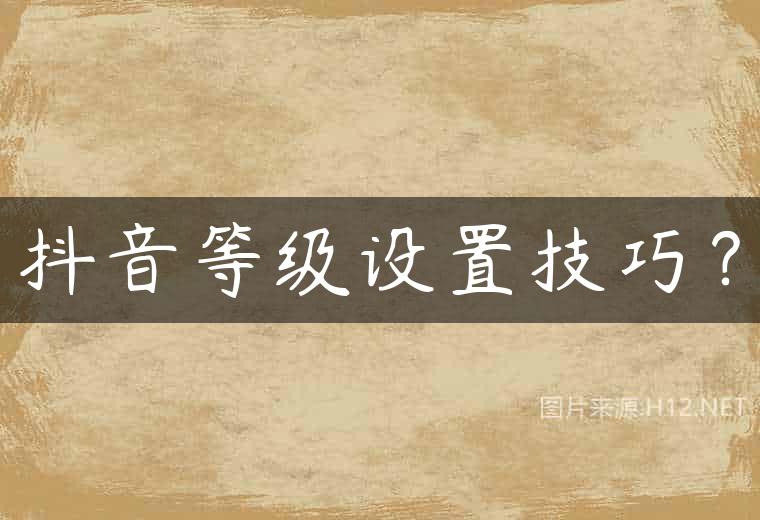 抖音等级设置技巧？