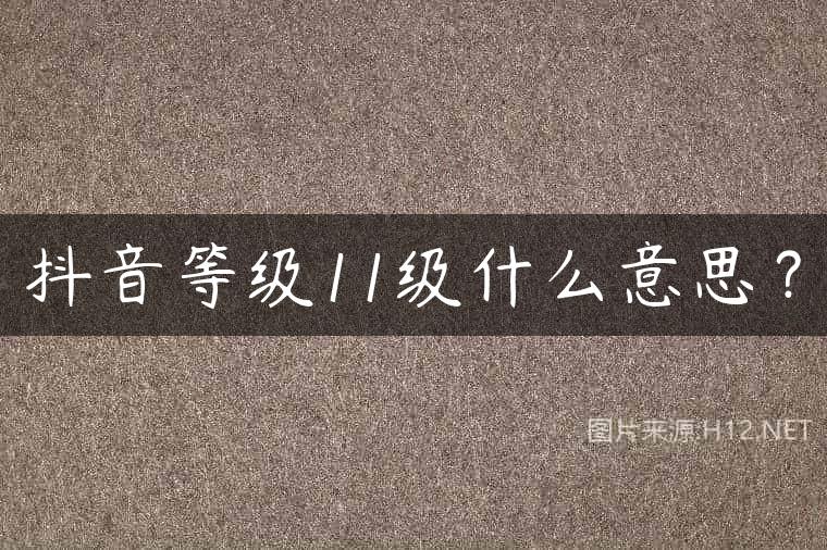 抖音等级11级什么意思？