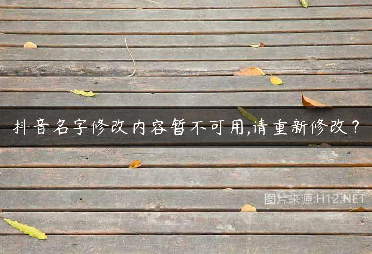 抖音名字修改内容暂不可用,请重新修改？