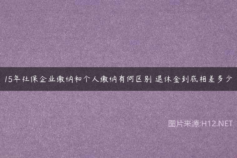 15年社保企业缴纳和个人缴纳有何区别 退休金到底相差多少