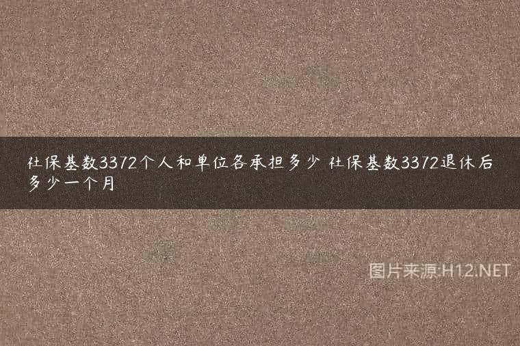 社保基数3372个人和单位各承担多少 社保基数3372退休后多少一个月