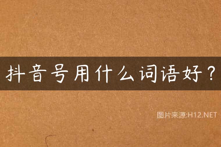 抖音号用什么词语好？