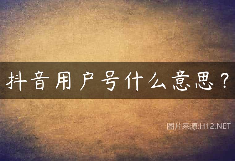 抖音用户号什么意思？