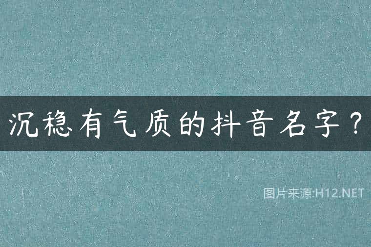 沉稳有气质的抖音名字？