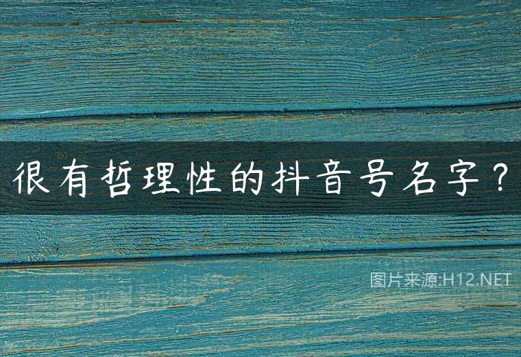 很有哲理性的抖音号名字？