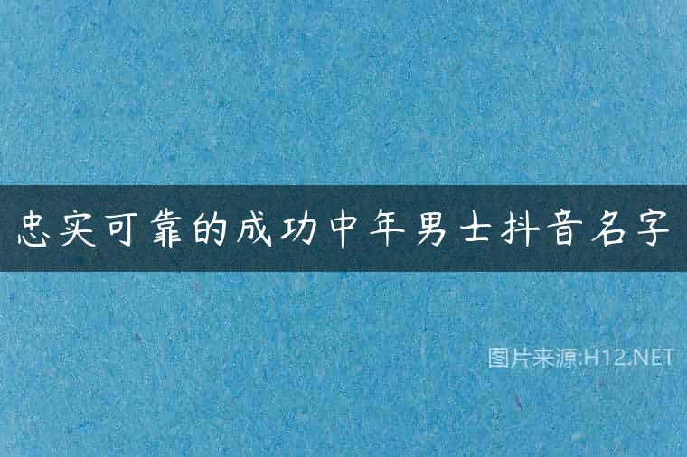 忠实可靠的成功中年男士抖音名字