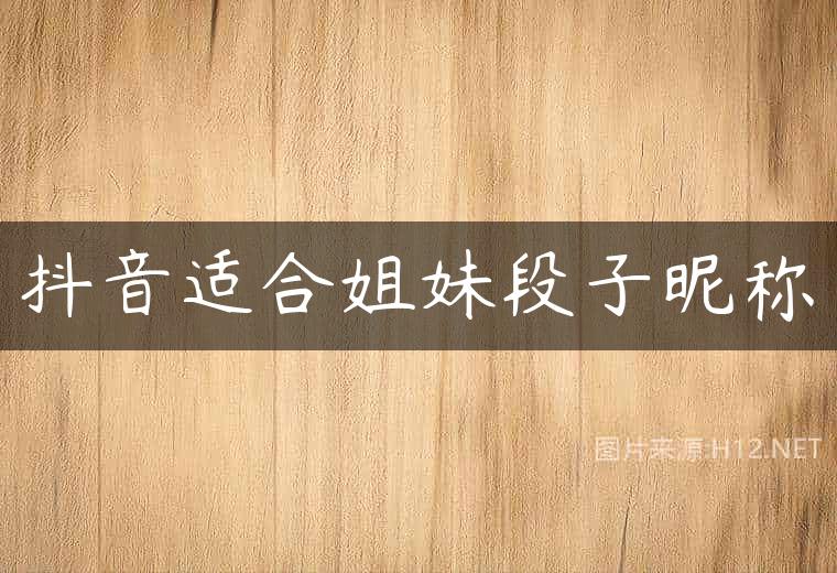 抖音适合姐妹段子昵称