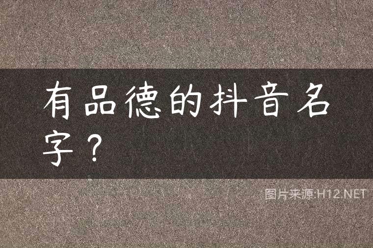 有品德的抖音名字？
