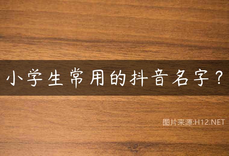 小学生常用的抖音名字？